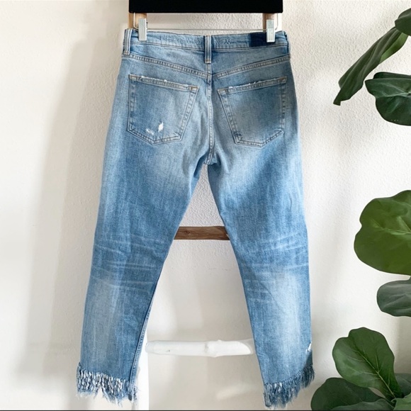 Zara Distressed Blue Jeans with Fringe - Picture 13 of 13